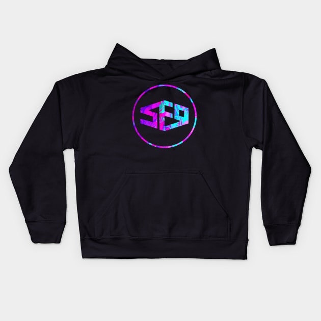 SF9 Logo Abstract Purple Kids Hoodie by hallyupunch